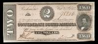 An 1864 Confederate States of America T-70 $2 Note