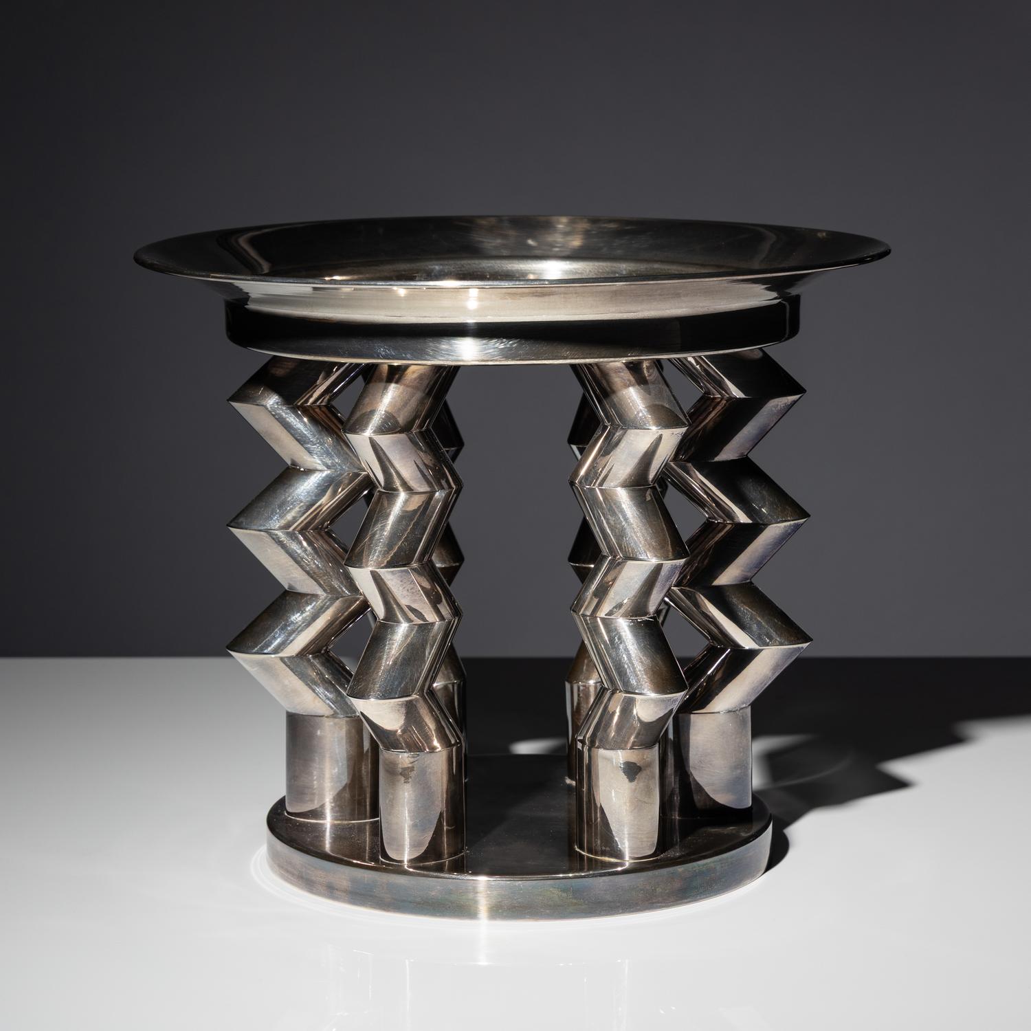 Murmansk silver-plate centerpiece Memphis, Italy, 1982
