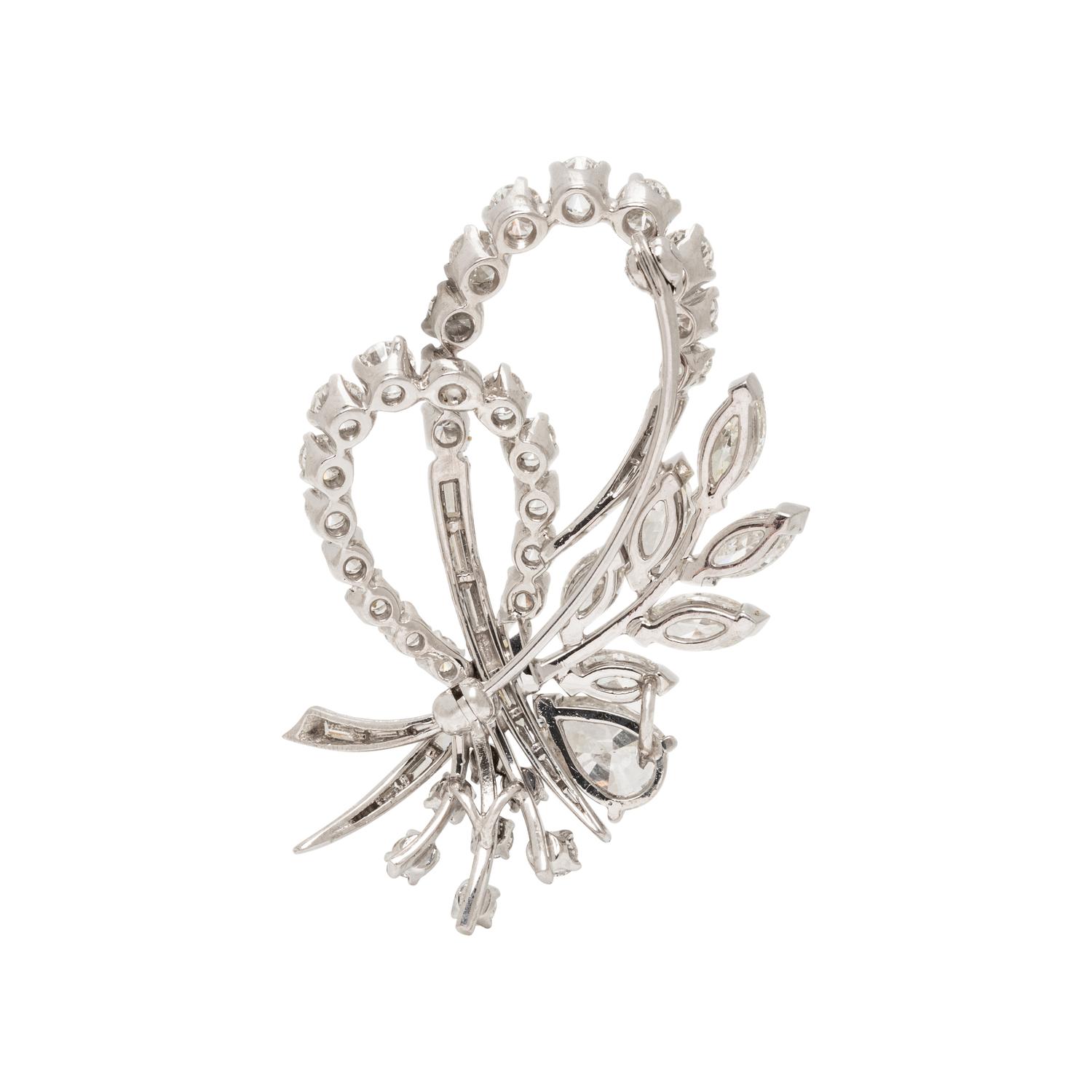 PLATINUM AND DIAMOND SPRAY BROOCH