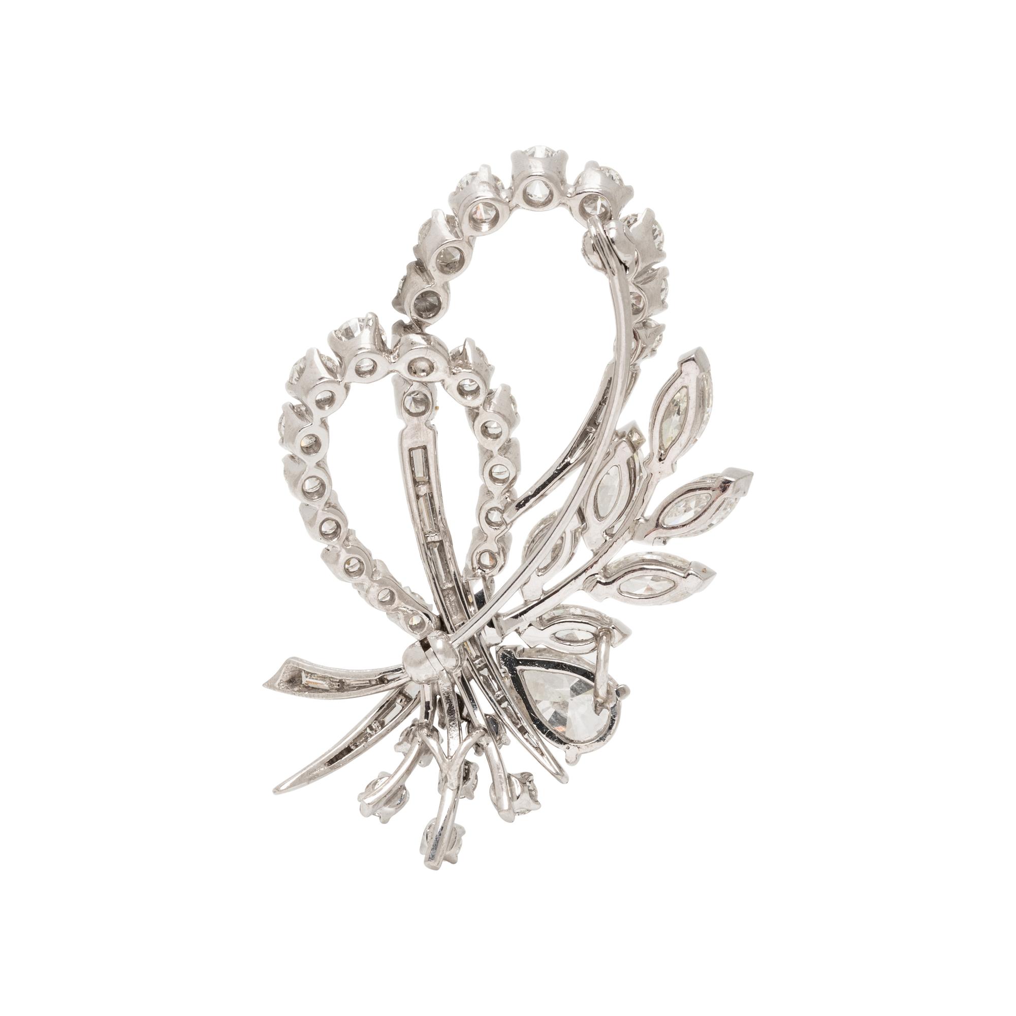 PLATINUM AND DIAMOND SPRAY BROOCH