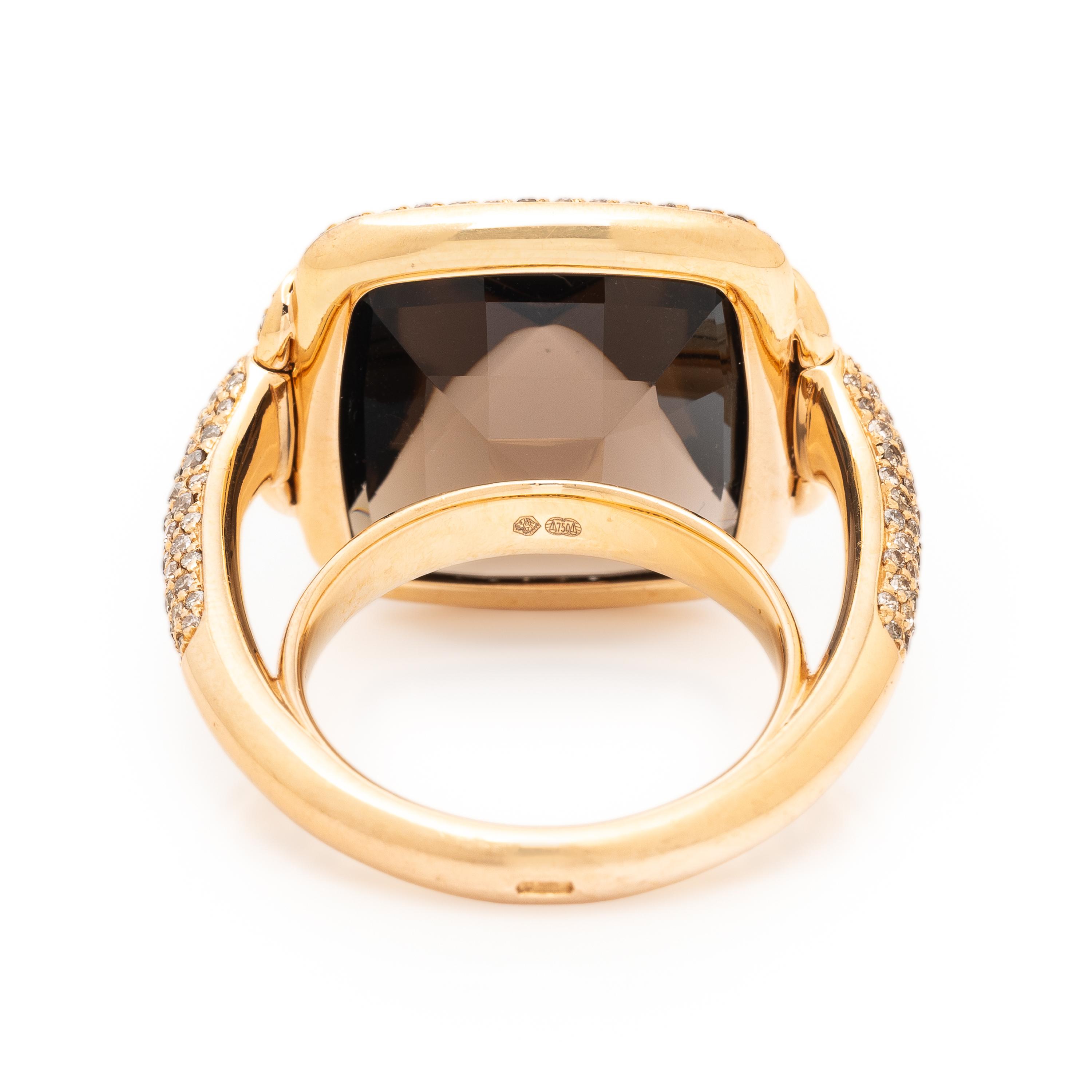 Hermès, Smoky Quartz and Diamond Ring