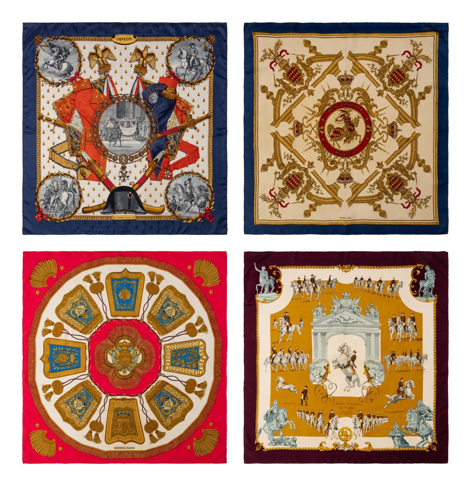 Four Hermès Scarves