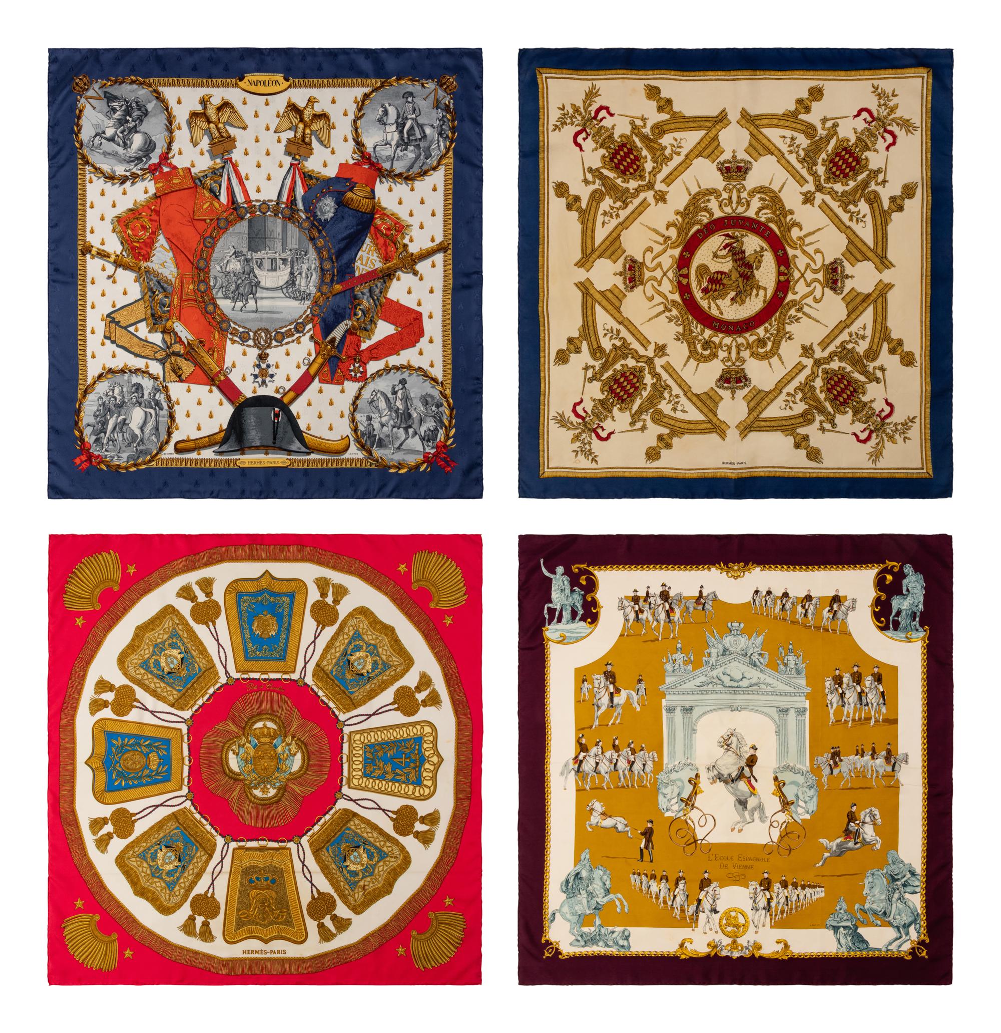 Four Hermès Scarves