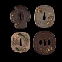 Four Large Japanese Mixed Metal Tsuba
