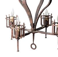 A Four-Light Mizner Style Wrought Iron Chandelier — EARLY 20TH CENTURY