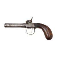 Belgian Turn-Off Pistol in Display Case and Two Pocket Cartridge Revolvers