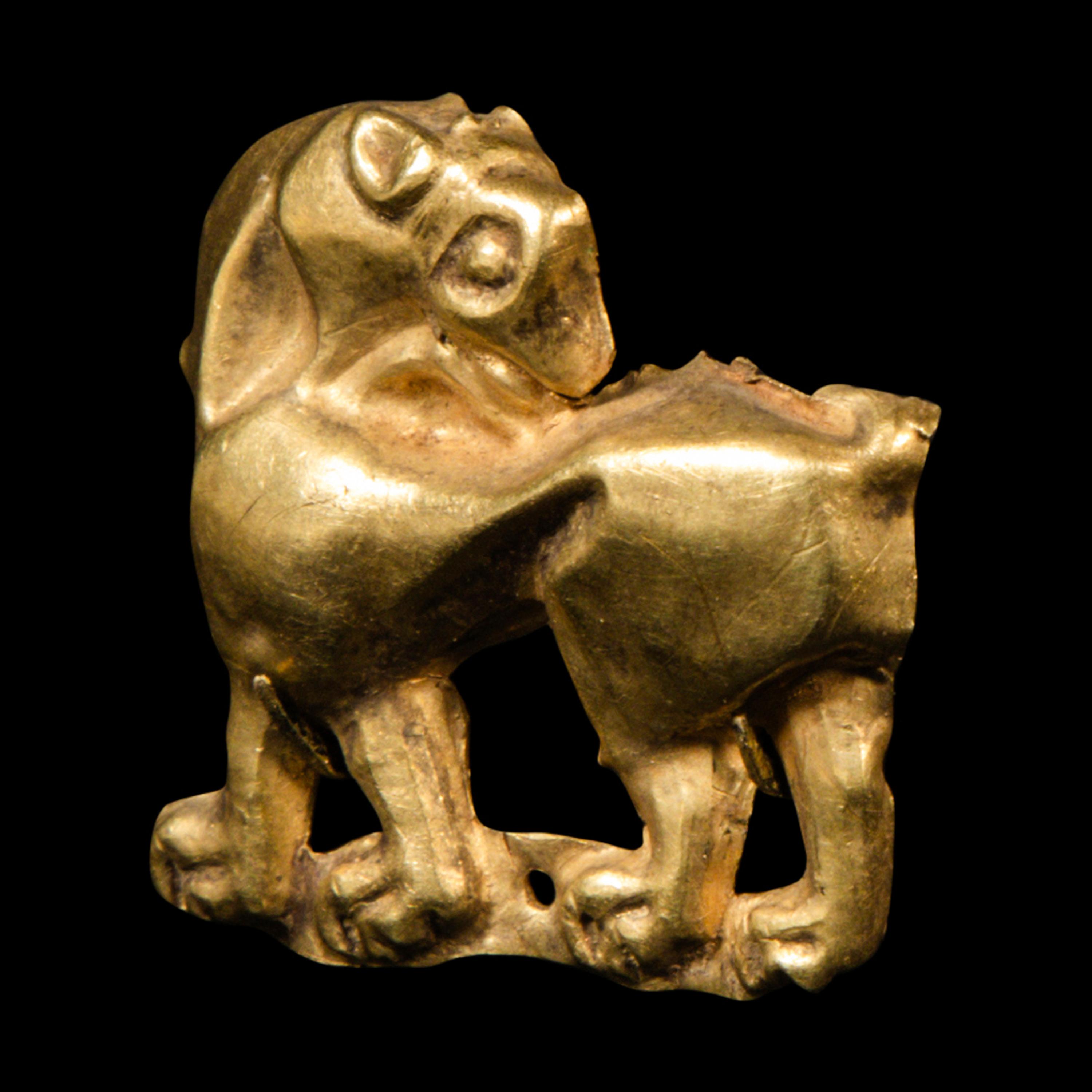A Eurasian Electrum Feline Appliqué