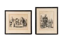 Les Banqueteurs and Fantaisies (a pair of prints)
