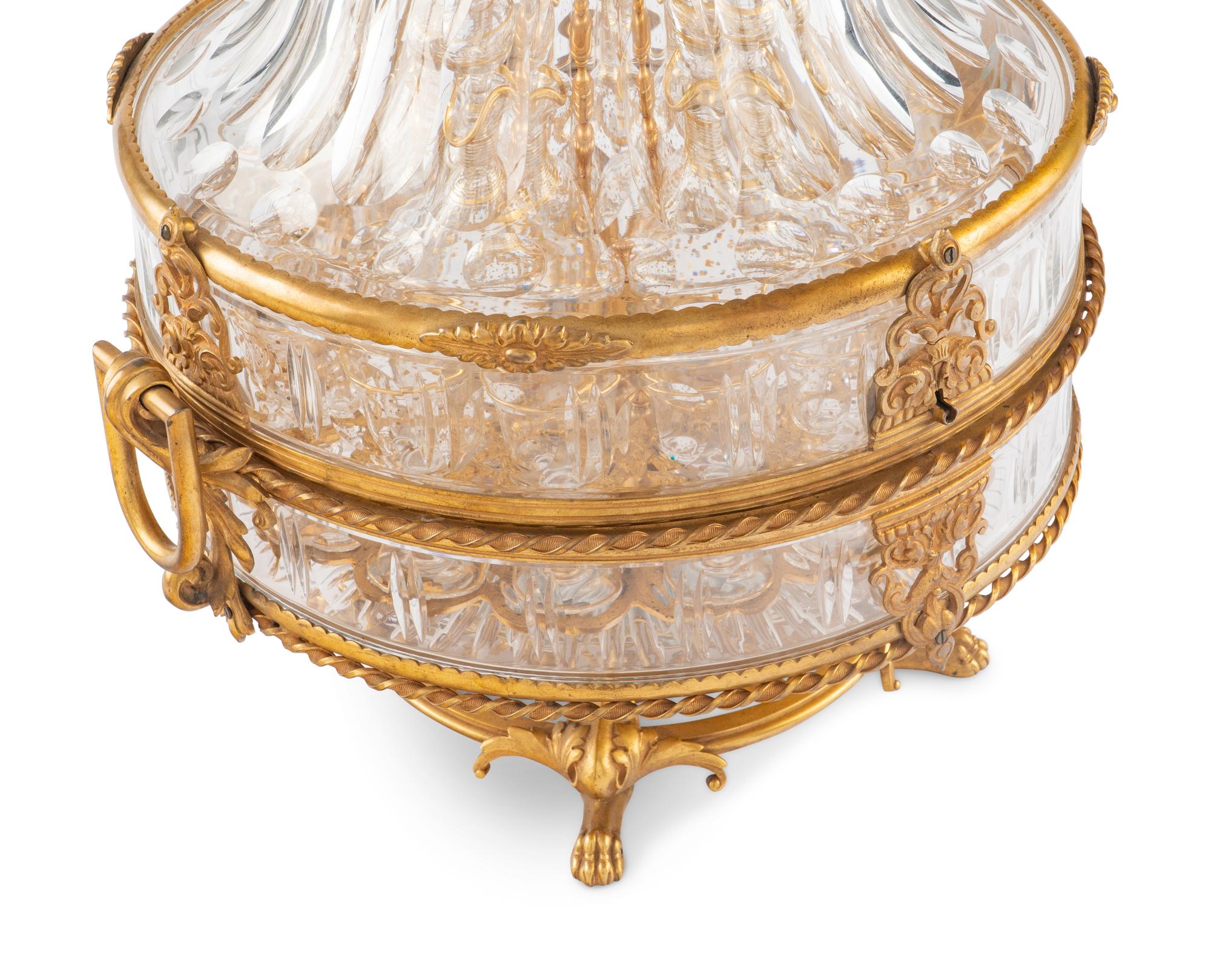 A Baccarat Gilt Bronze Mounted and Cut Glass Cave à Liqueur