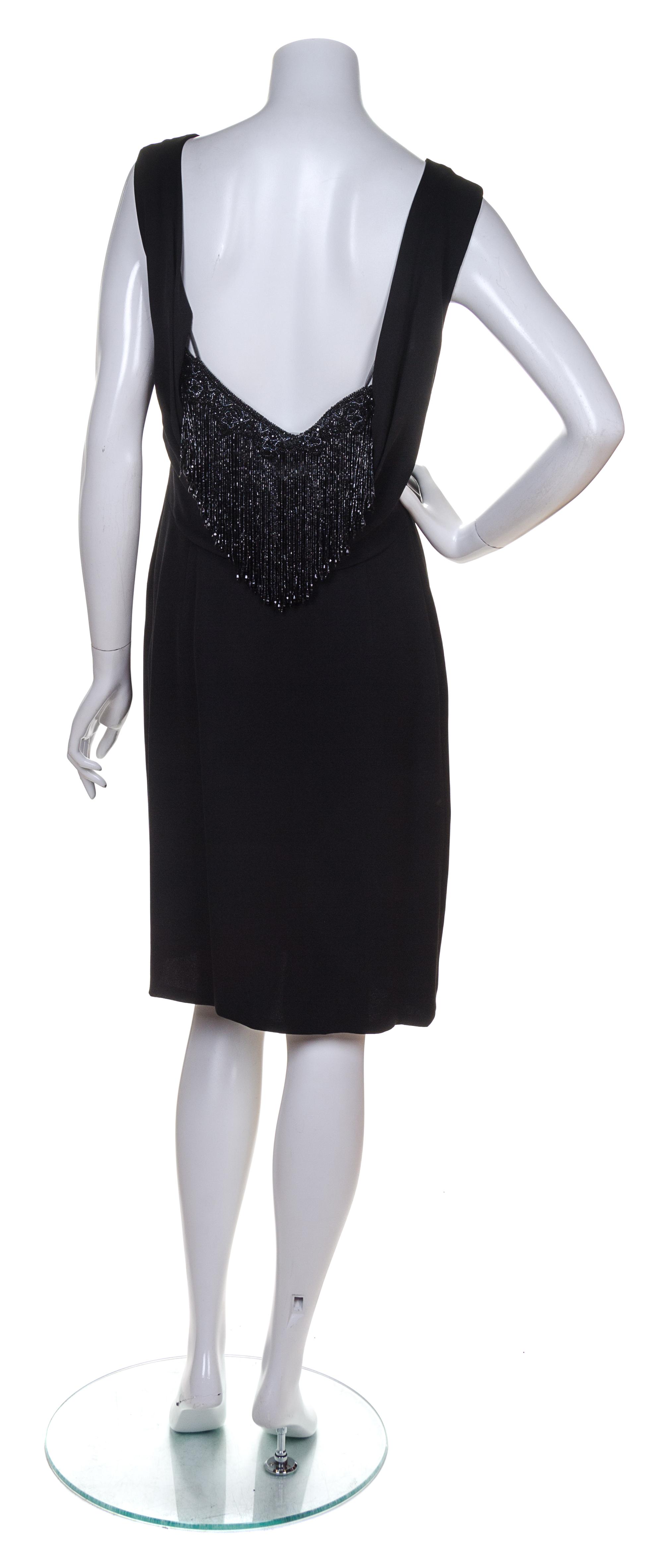 A Valentino Black Silk Sleeveless Dress, Size 12.