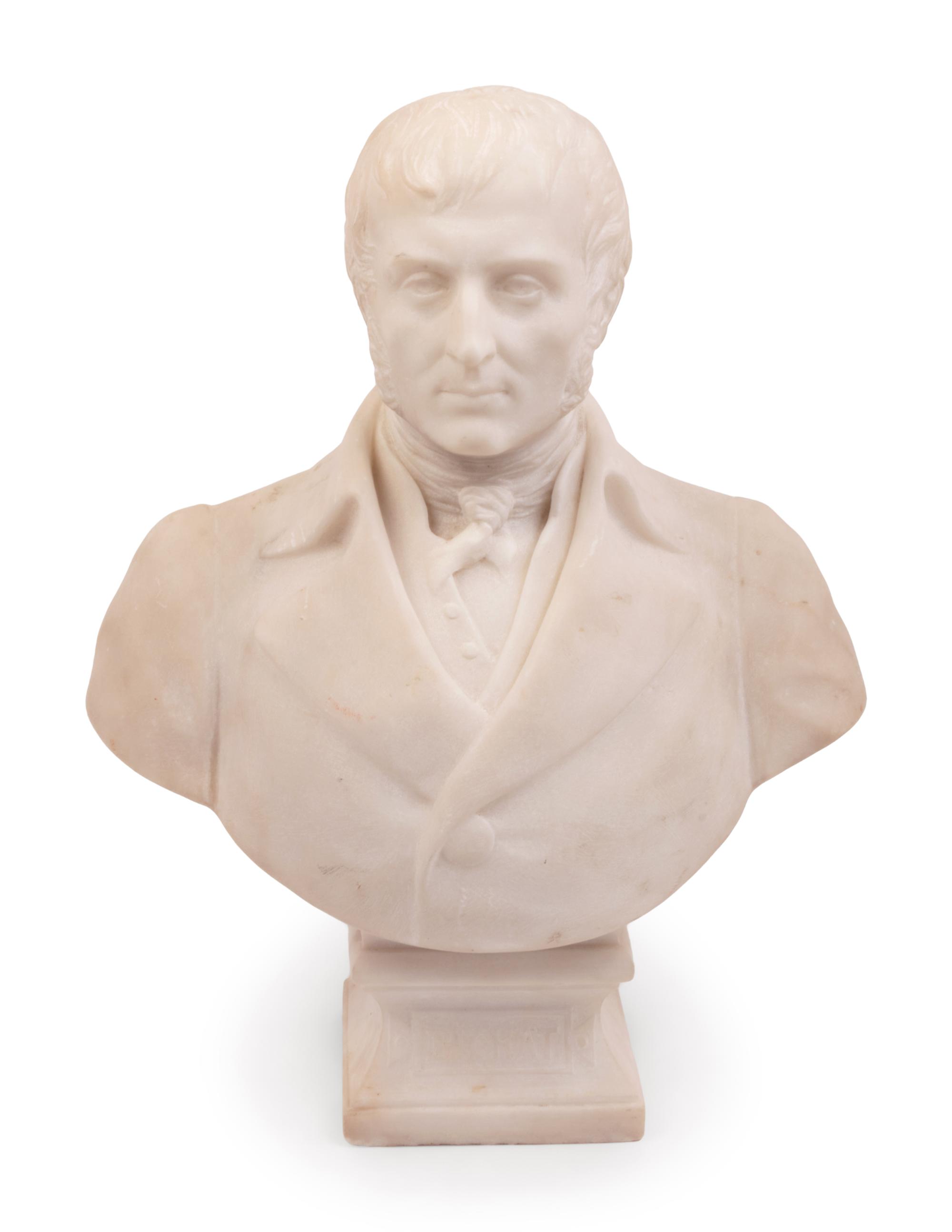 A Carved Alabaster Bust of Marie-François-Xavier Bichat