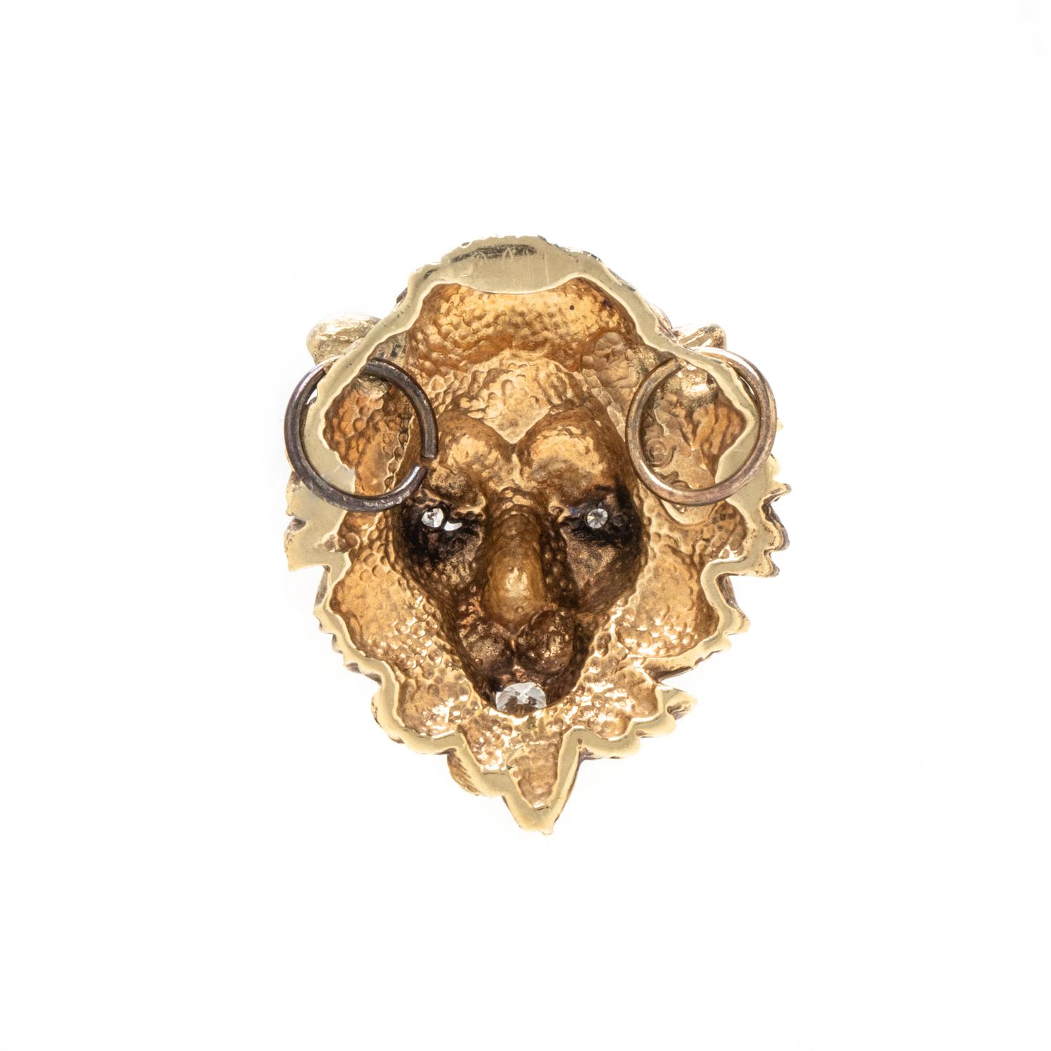 YELLOW GOLD AND DIAMOND LION PENDANT