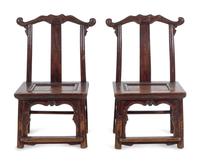 A Pair of Jumu Wood Child's Chairs