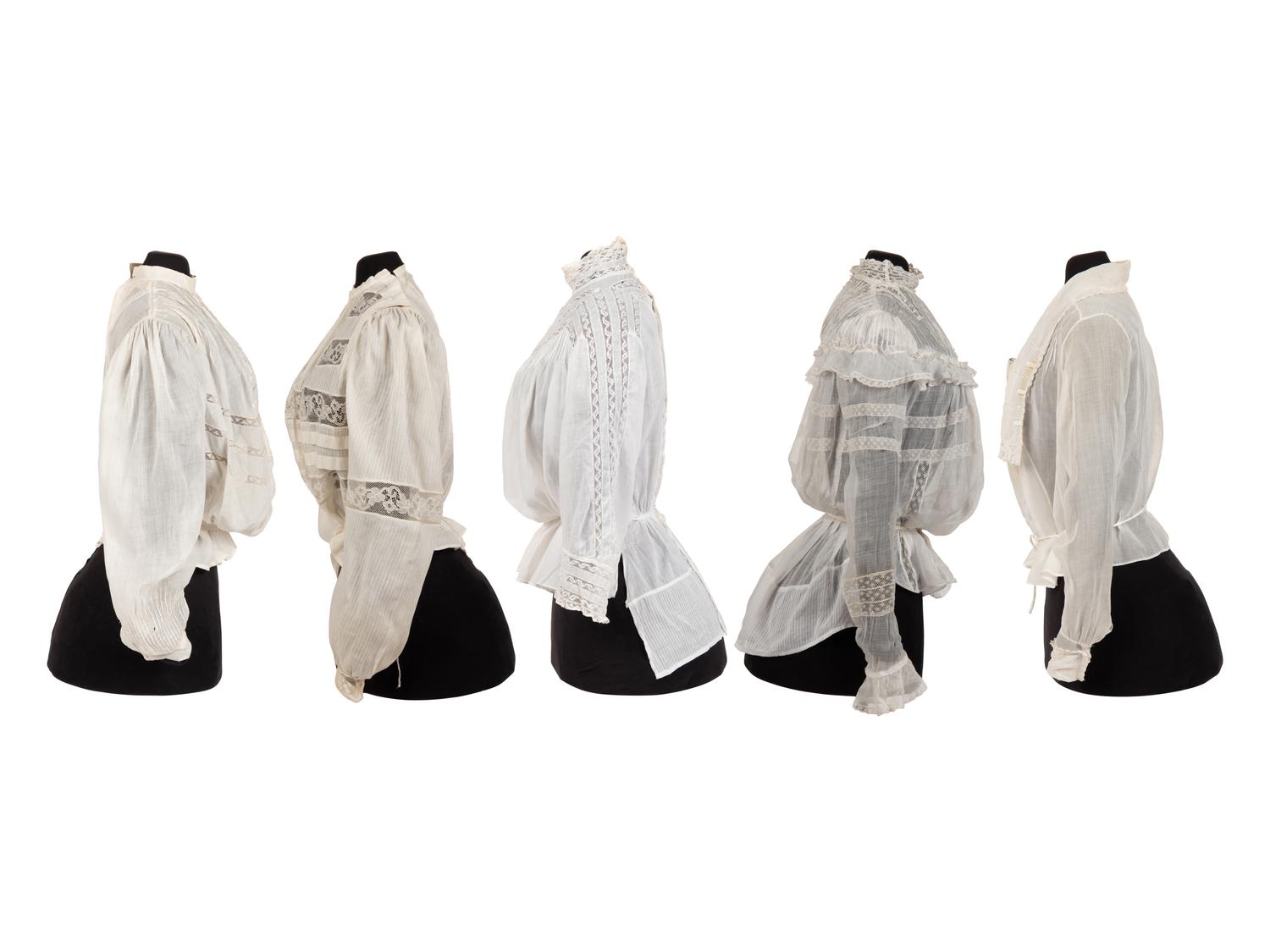 Collection of Five Shirtwaists, 1890-1905