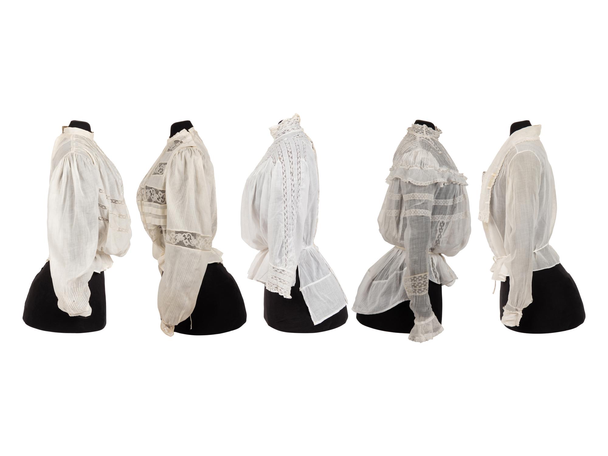 Collection of Five Shirtwaists, 1890-1905