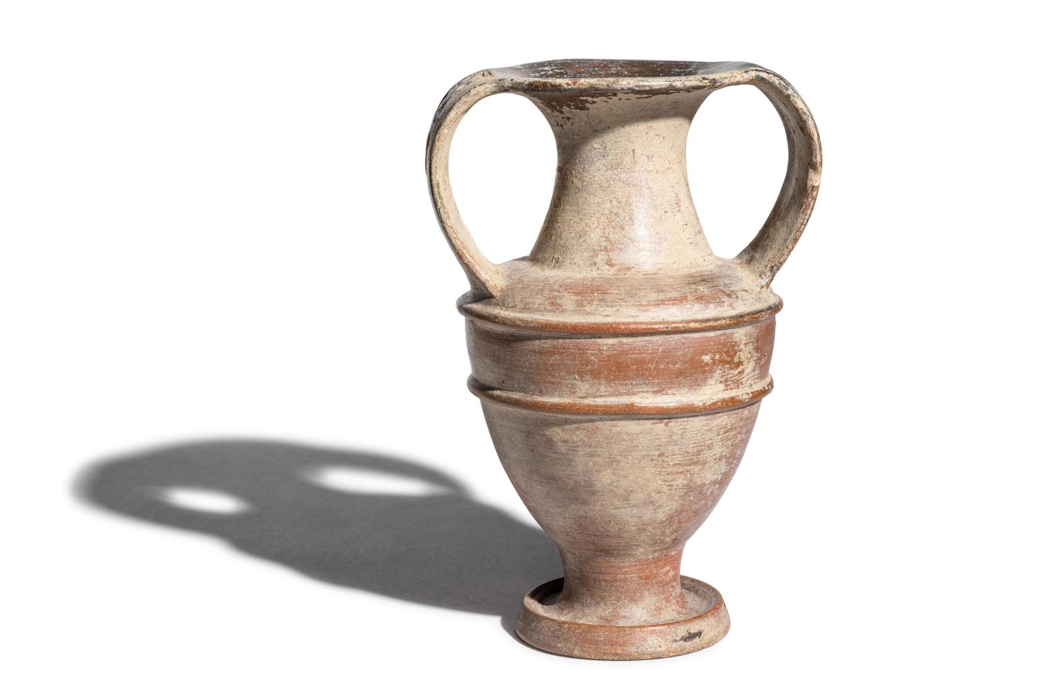 An Etruscan Painted Amphora with Animal Procession Handles