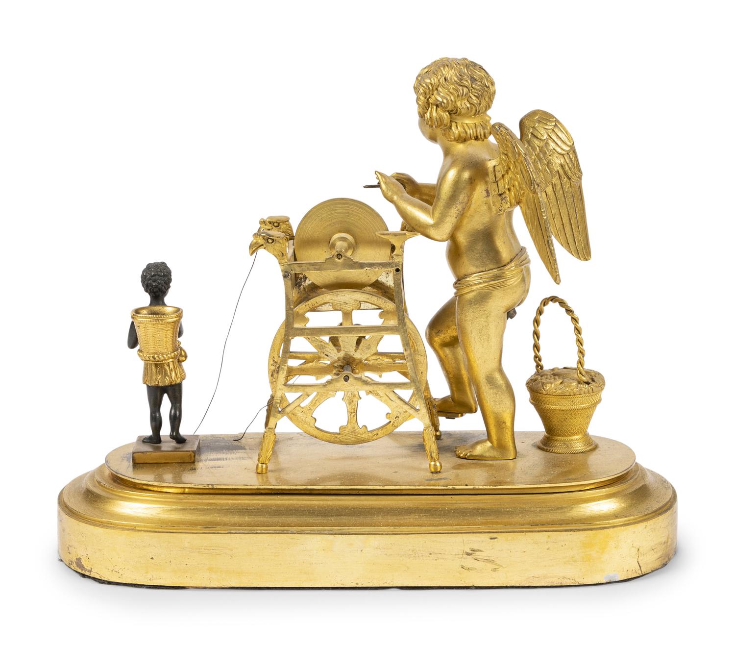 A French Gilt Bronze Articulated Figural Group