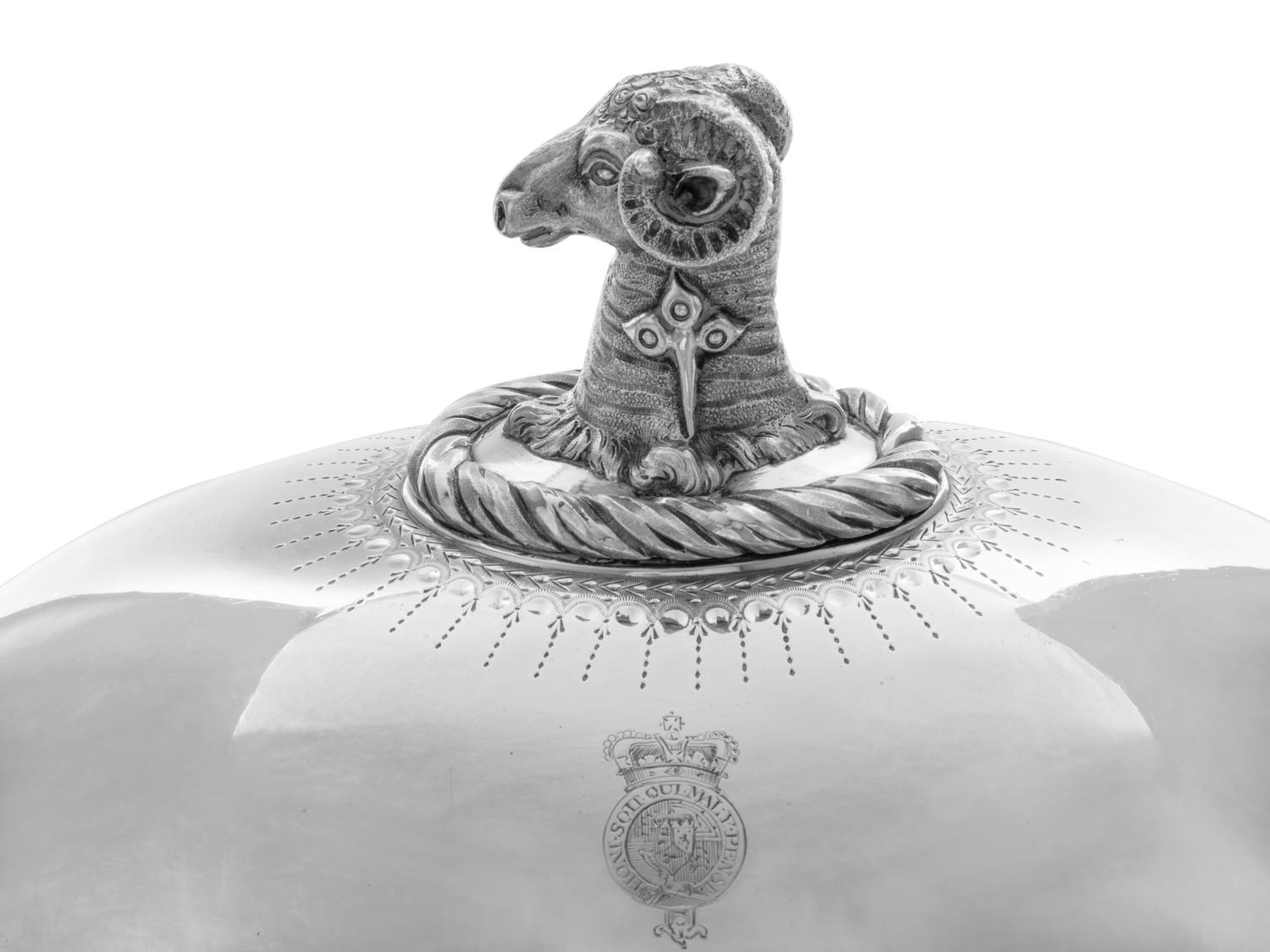 Four George III Silver Oval Meat Dish Covers