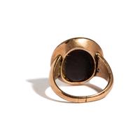 A Neoclassical Gold and Glass Finger Ring with a Portrait Head of a Roman Emperor