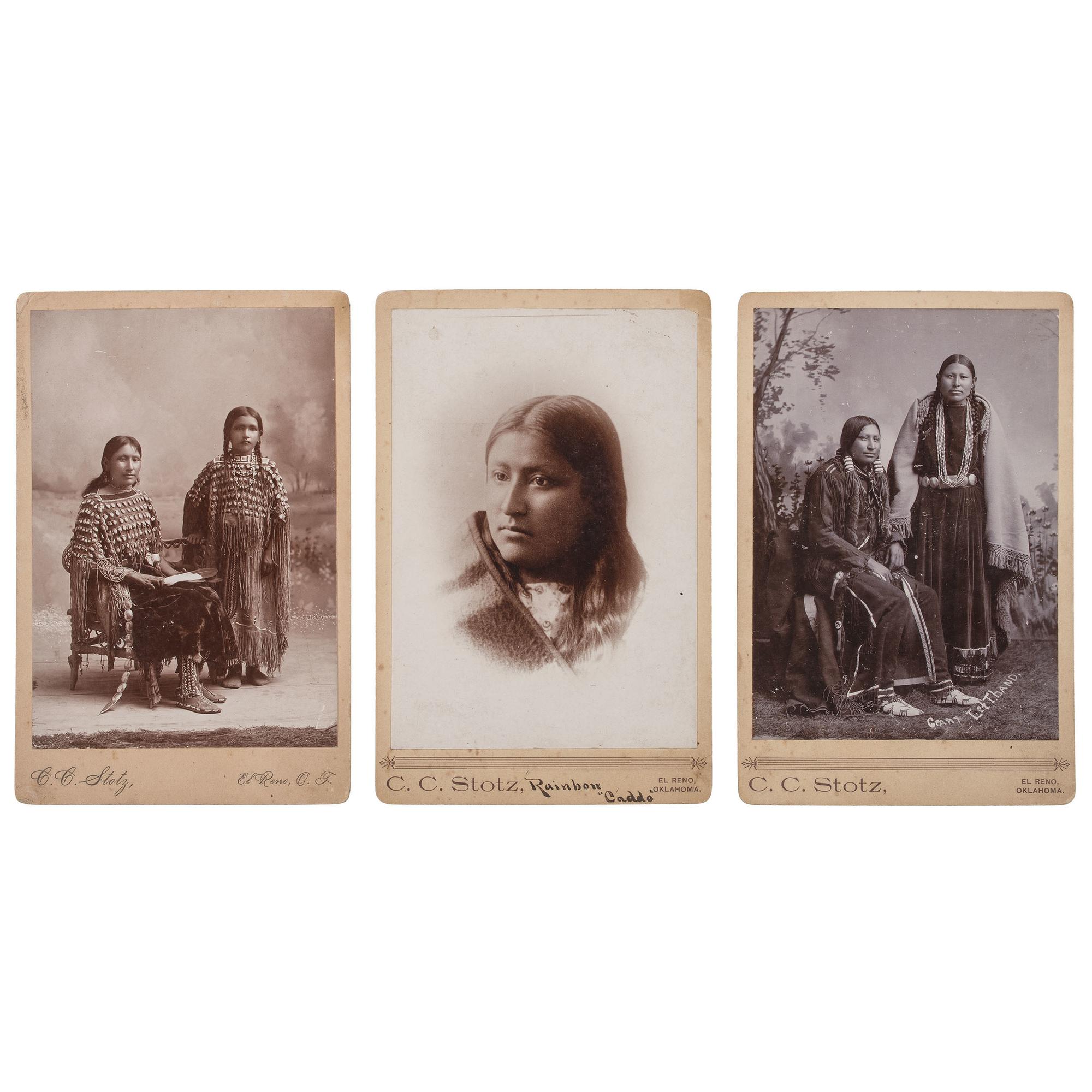 Collection of C.C. Stotz and G.W. Parsons Cabinet Cards of Cheyenne, Arapahoe, and Osage Indians