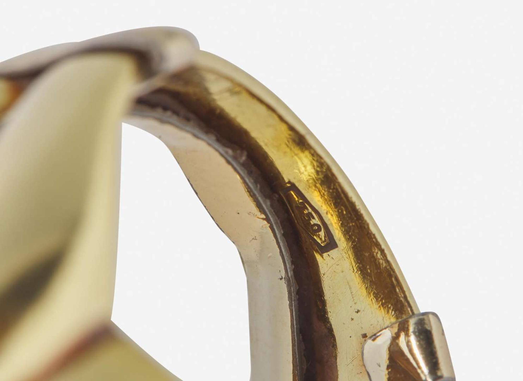 A Set of Matching 18K Italian Gold Ear Clips and Ring