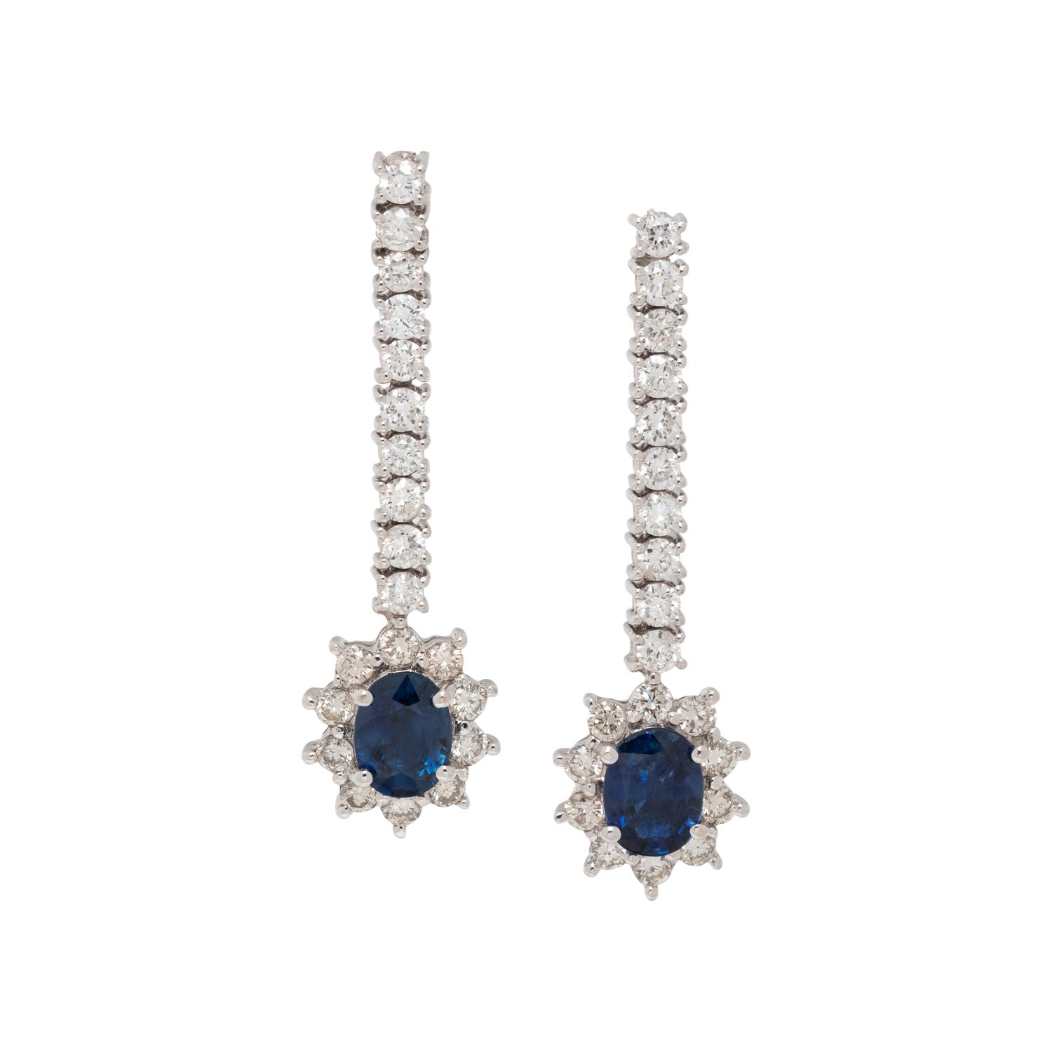 SAPPHIRE AND DIAMOND EARRINGS