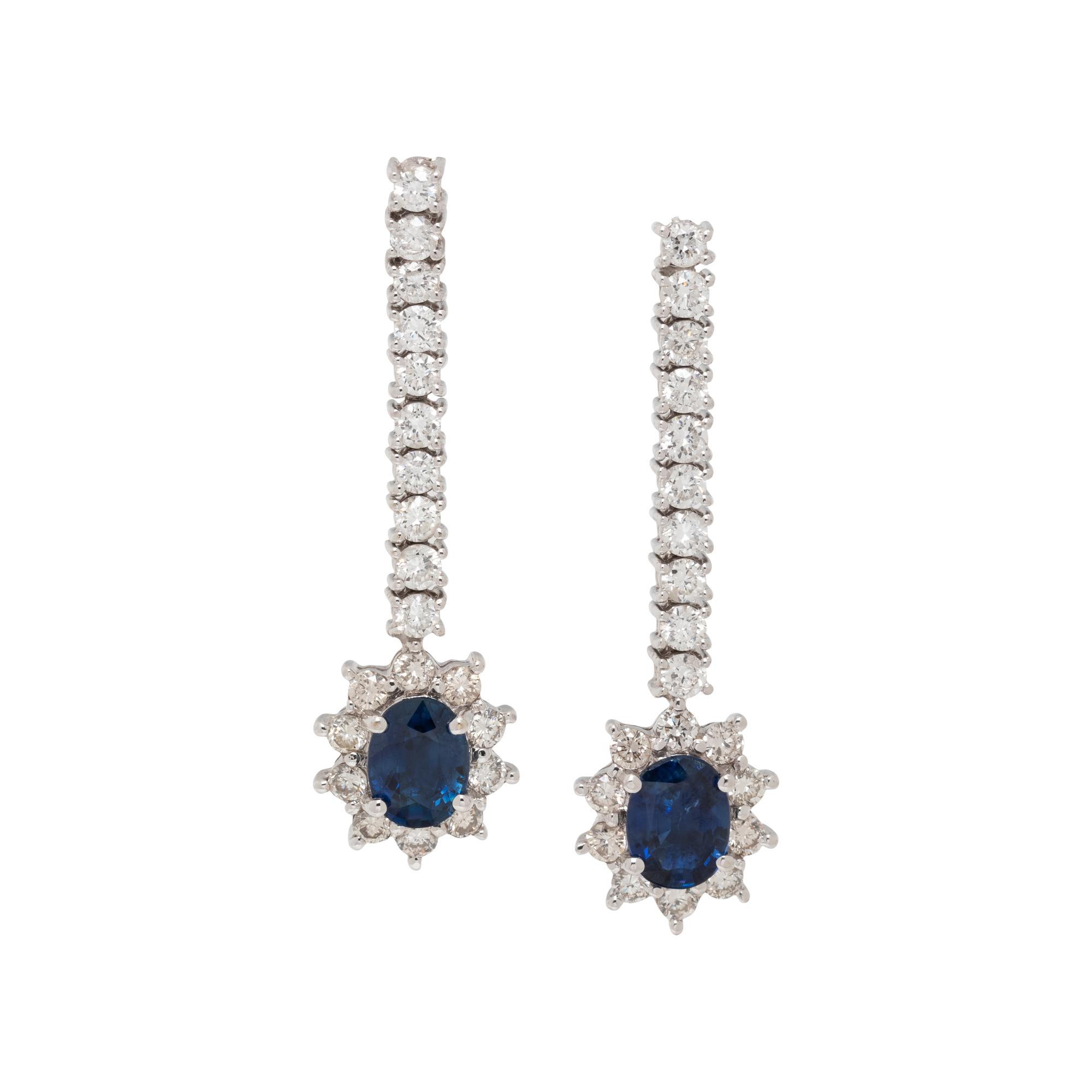 SAPPHIRE AND DIAMOND EARRINGS