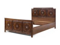 A Syrian Mother-of-Pearl Inlaid Walnut Bed