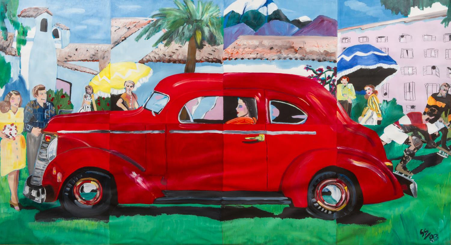Artist Unknown, (20th century), Woman in Red Car, 1983