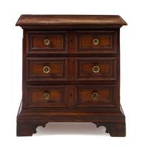An Italian Walnut Chest of Drawers Height 36 3/4 x width 37 x depth 20 inches. — MID-18TH CENTURY