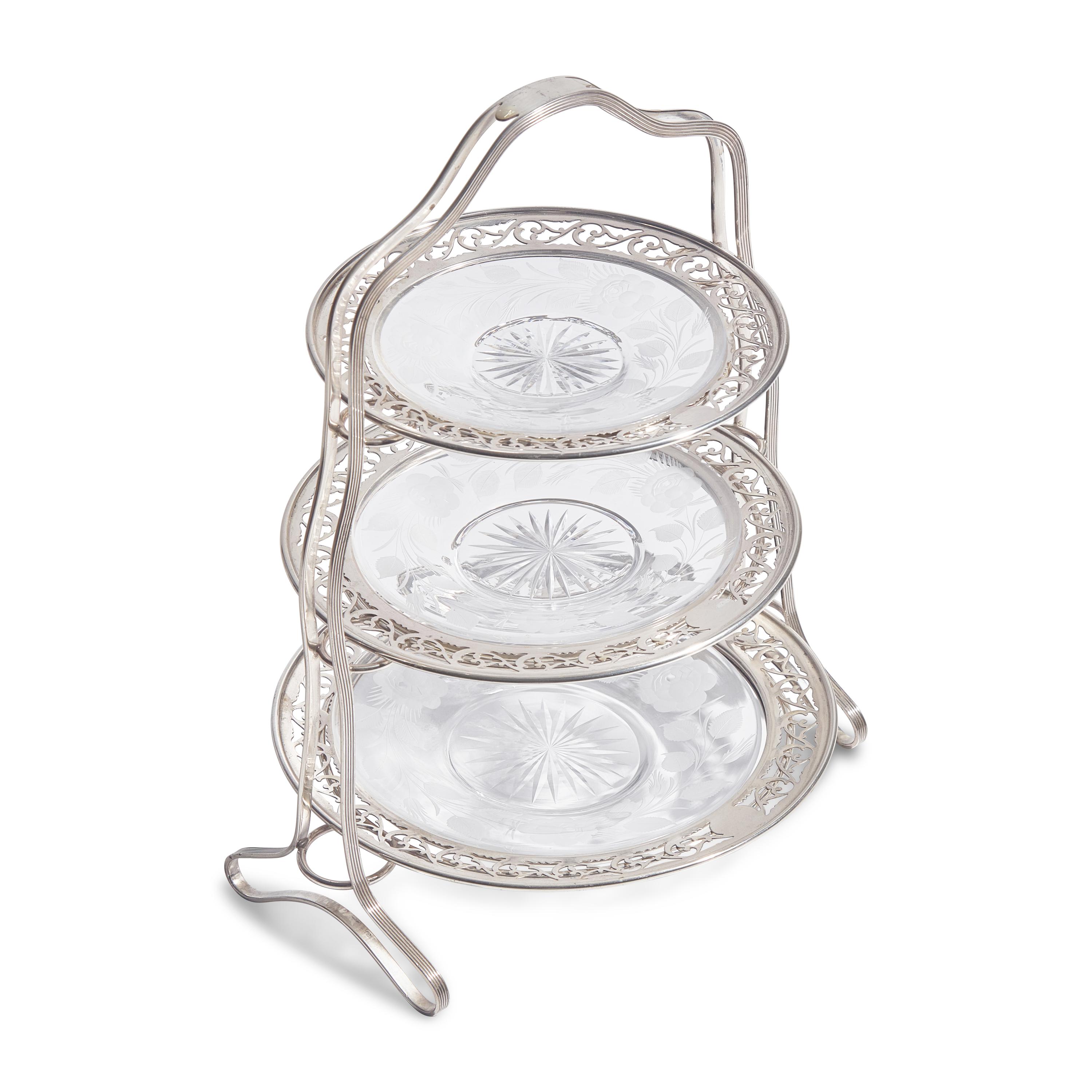 A Tiffany and Co. Silver Three-Tier Dessert Stand
