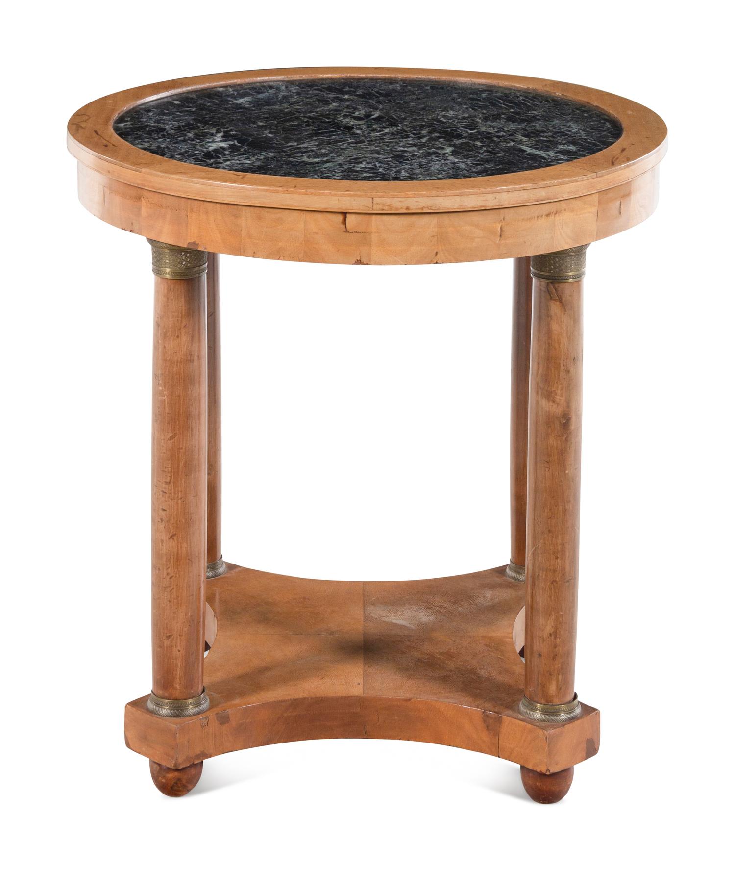 An Empire Style Fruitwood Marble-Top Guéridon