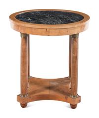 An Empire Style Fruitwood Marble-Top Guéridon