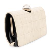 Chanel, Quilted White & Black Leather Clutch