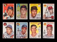A Group of Eight 1954 Topps Baseball Cards Including Hall of Famers,