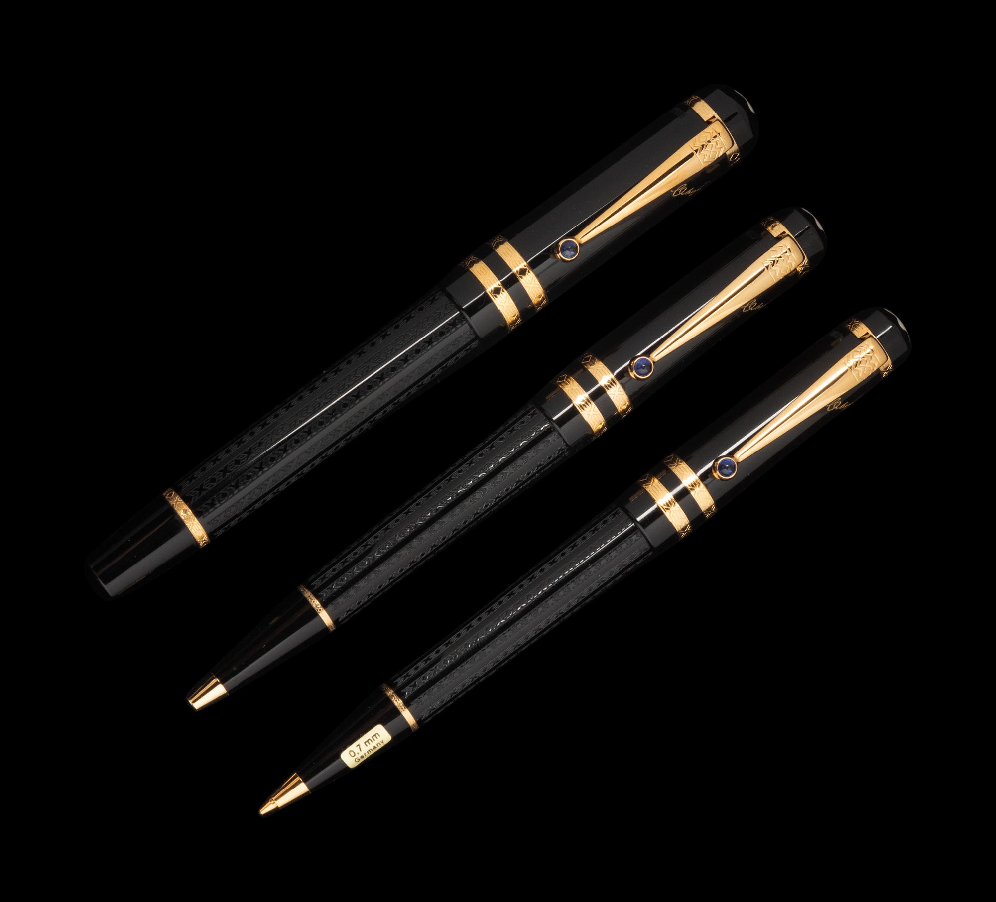 A Montblanc Limited Edition Fyodor Dostoevsky Fountain Pen, Rollerball Pen and Mechanical Pencil Set