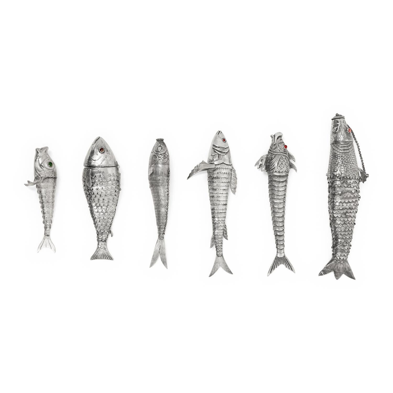 Six Silver Articulated Fish