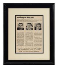A Group of Five Newspaper and Magazine Clippings Formerly Displayed at Mike Ditka’s Restaurant