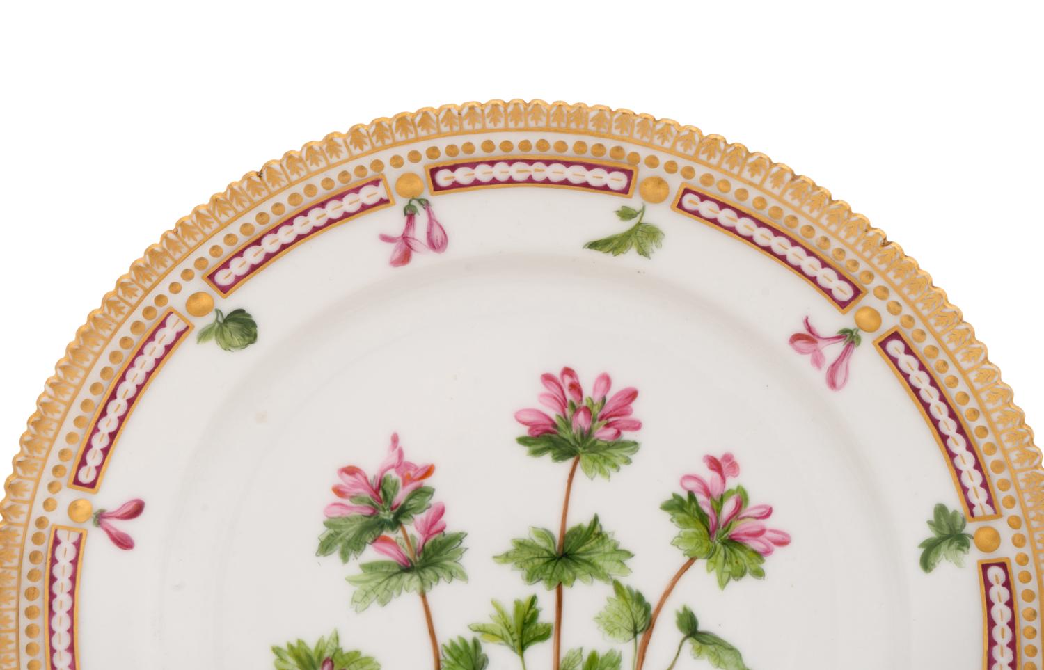 A Group of Six Royal Copenhagen Flora Danica Plates, Early to Mid 20th Century