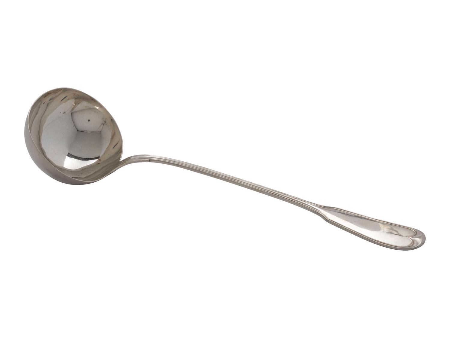 A German Fiddle Back Silver Soup Ladle