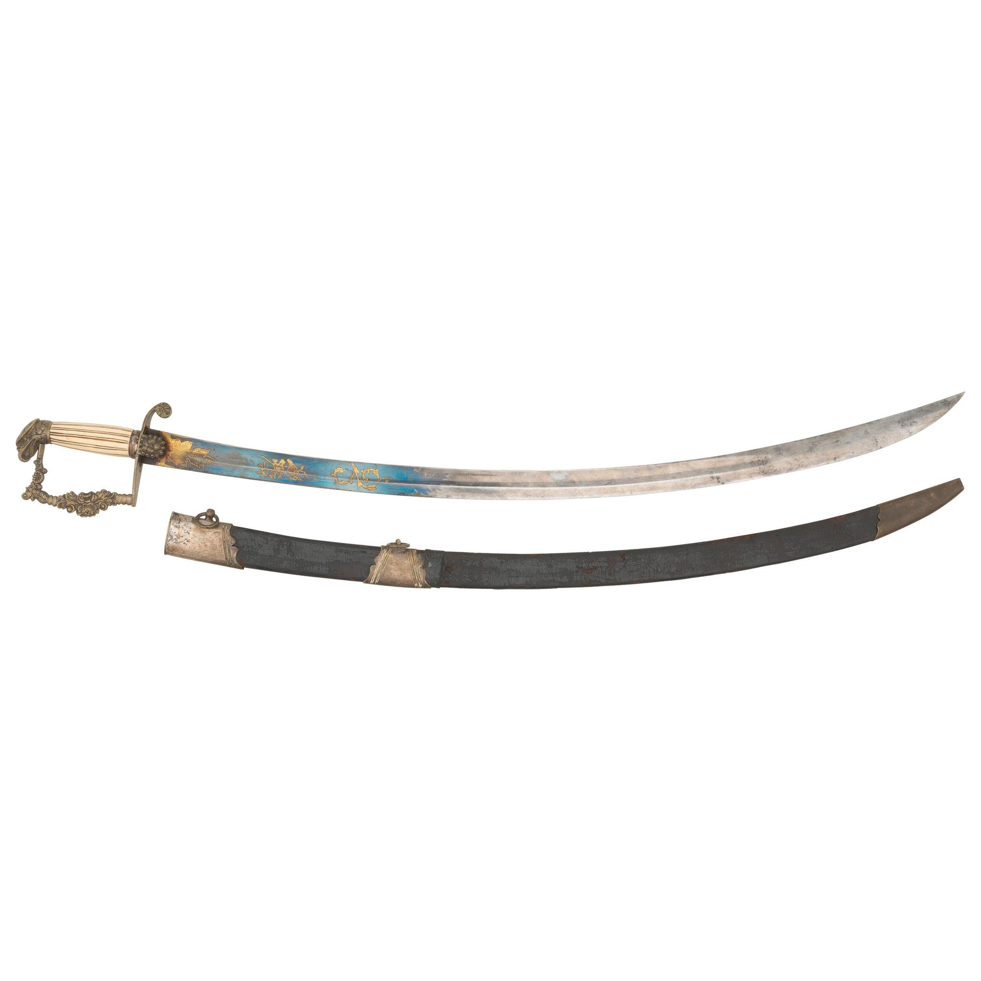 Windmann Style Eagle Head Officers Sword with Silvered Rococo Style Guard