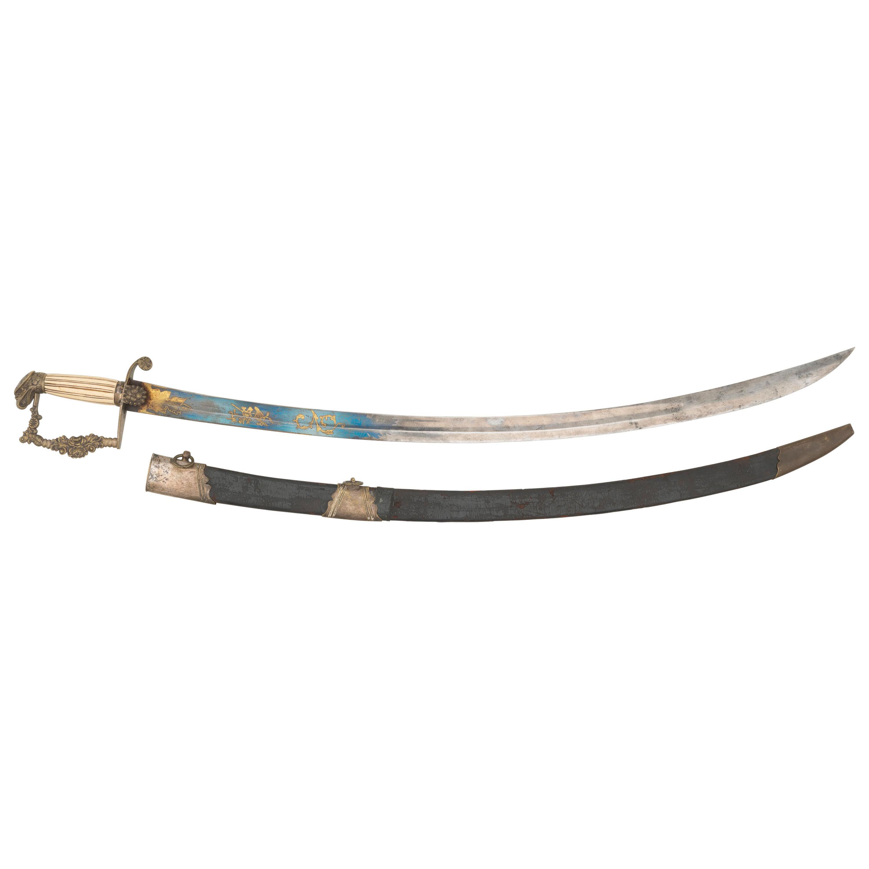 Windmann Style Eagle Head Officers Sword with Silvered Rococo Style Guard