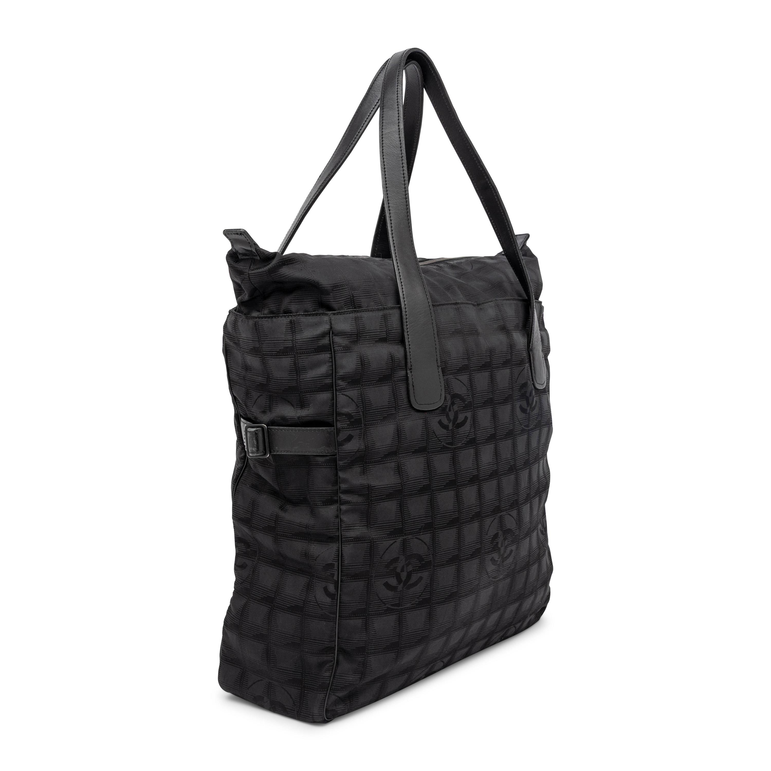 Chanel, Travel Ligne Tote in Black Nylon Jacquard
