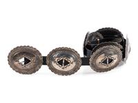 Navajo Stamped Silver Concha Belt