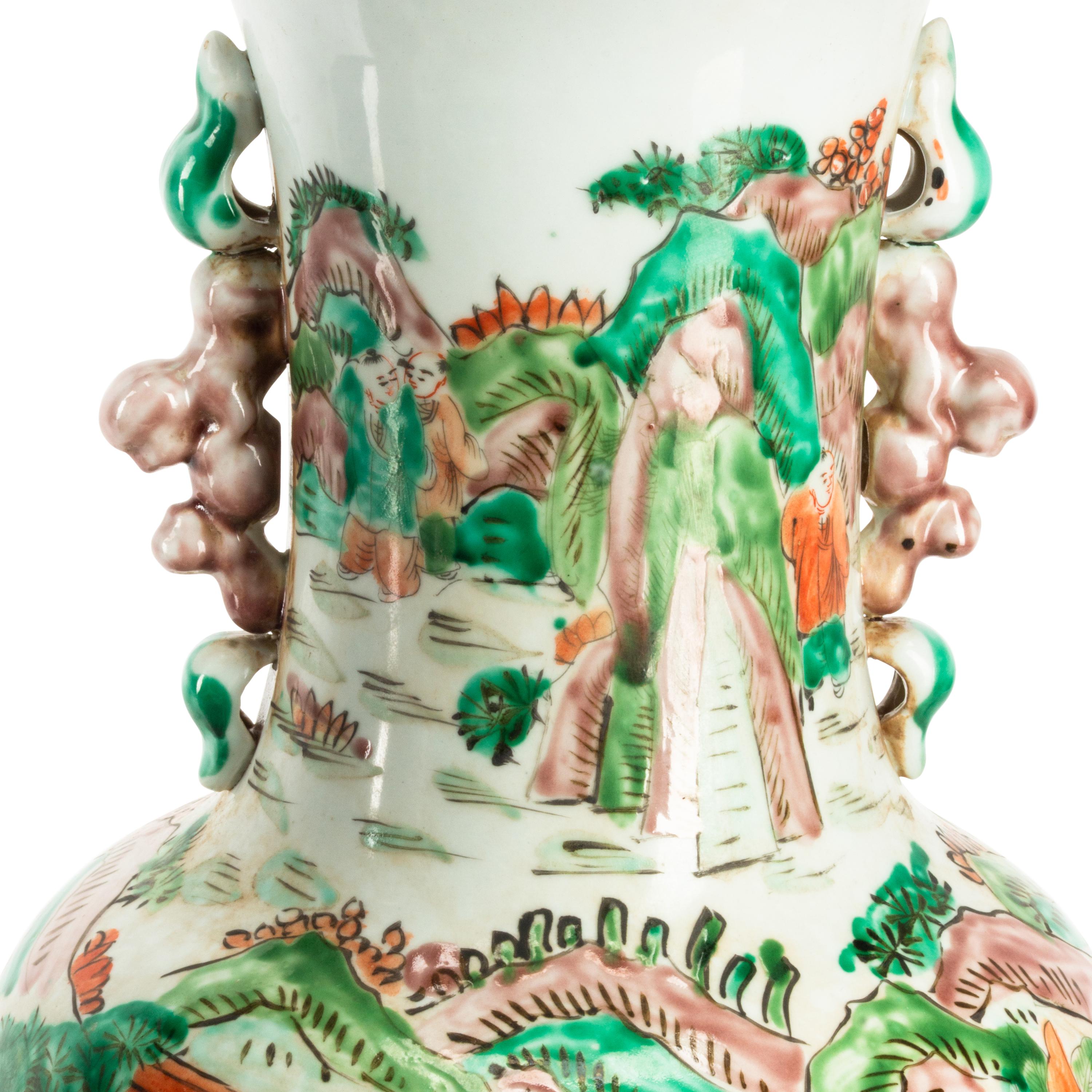 A Pair of Chinese Porcelain Baluster Vases