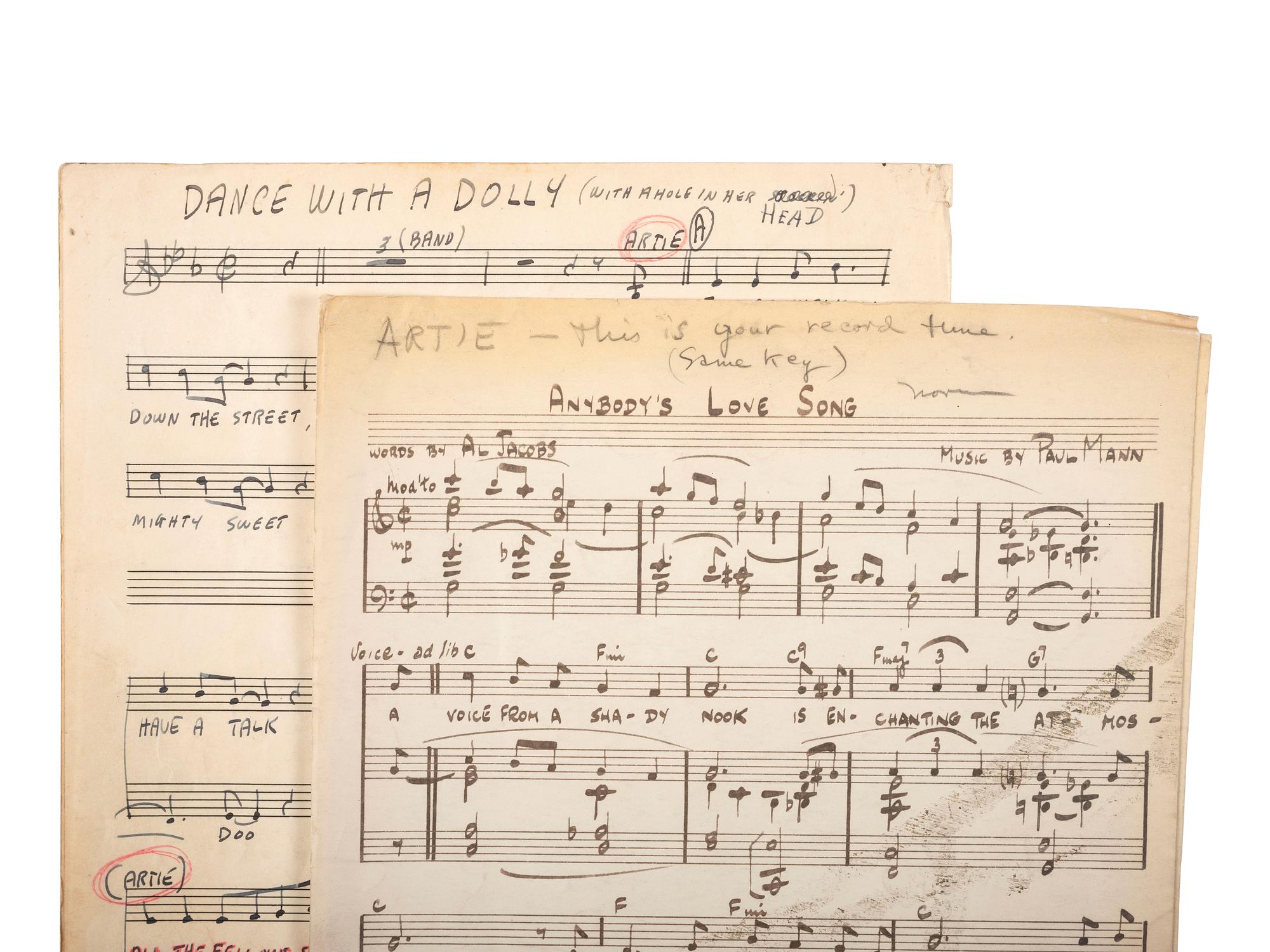 [WORLD WAR II] -- [MILLER, Glenn (1904-1944)]. World War II-era archive of manuscript scores and ephemera related to the Glenn Miller Army Air Force Band and associated musicians and orchestras.