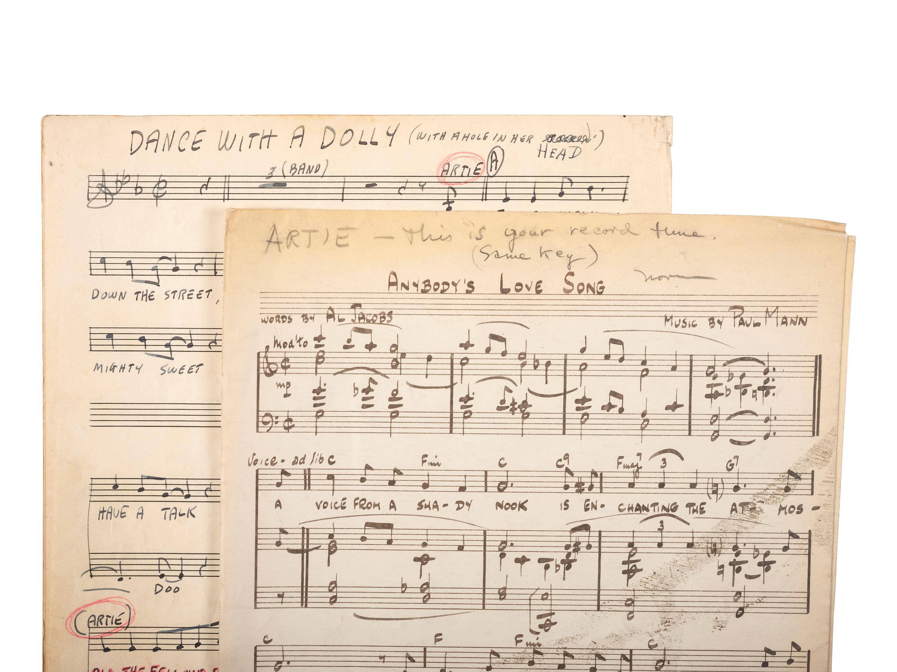 [WORLD WAR II] -- [MILLER, Glenn (1904-1944)]. World War II-era archive of manuscript scores and ephemera related to the Glenn Miller Army Air Force Band and associated musicians and orchestras.