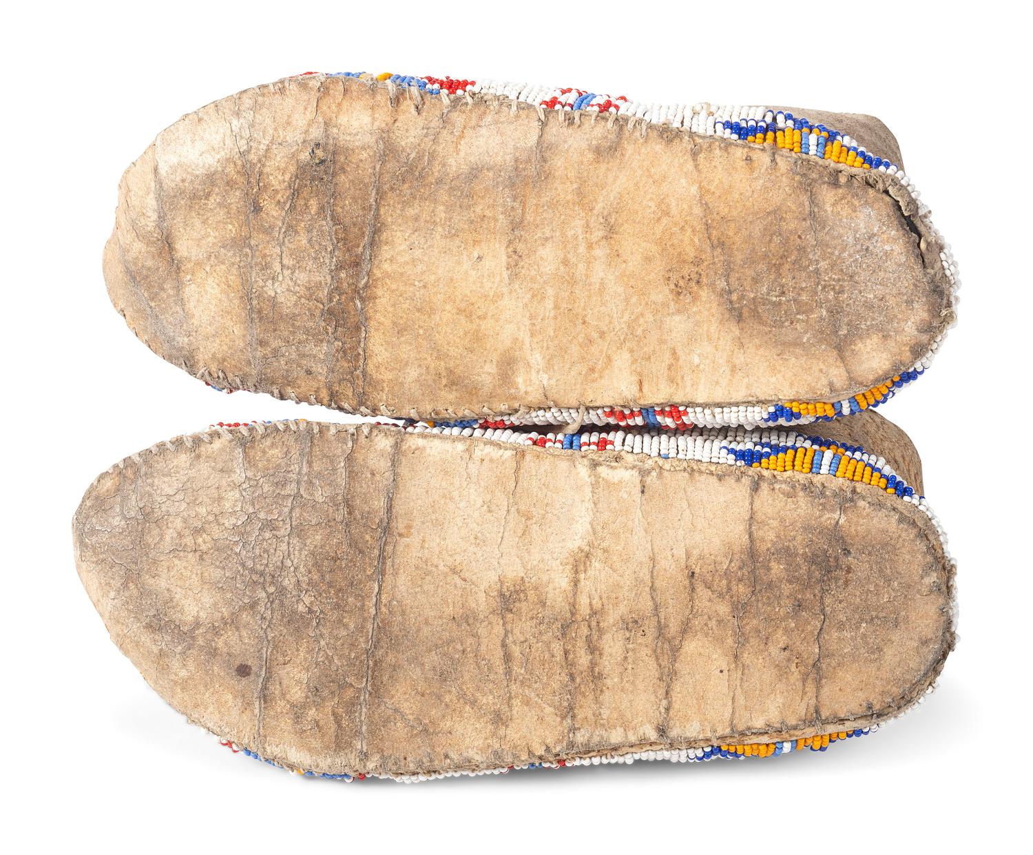 Northern Plains Beaded Hide Moccasins