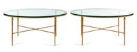 A Pair of Gilt Iron and Glass Low Tables Height 22 x width 44 x depth 34 inches. — 20TH CENTURY