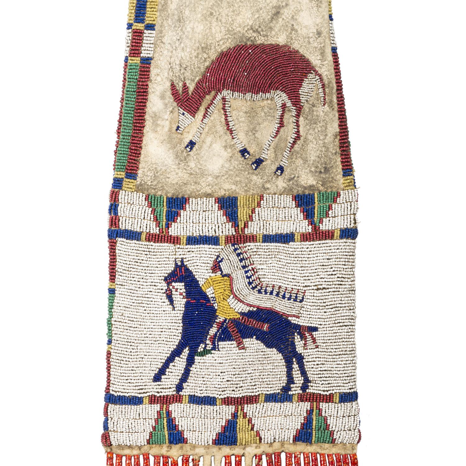Edith Claymore (Miniconjou, 1858-1910) Attributed, Cheyenne River Pictorial Tobacco Bag